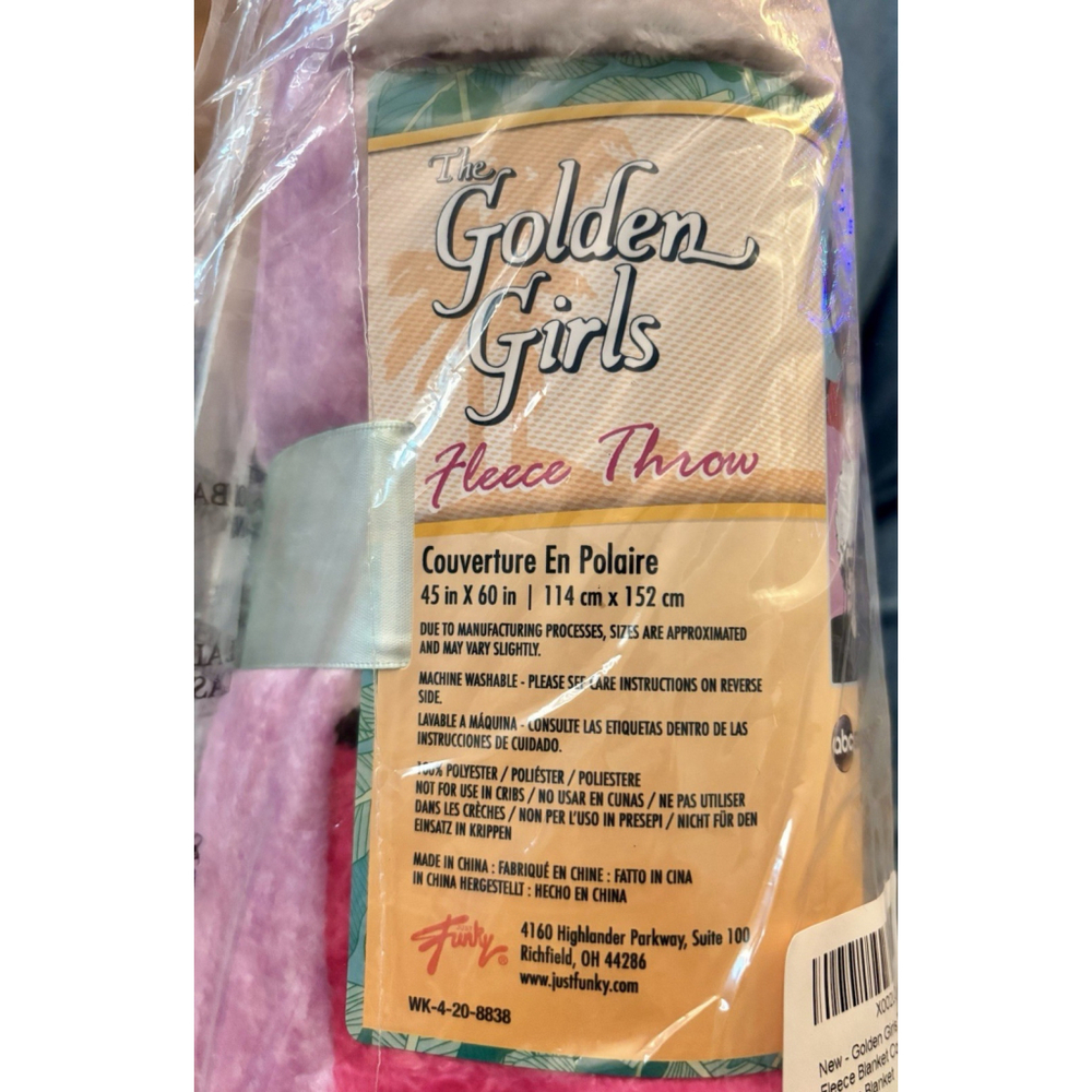 Golden Girls Themed Warhol Fleece Blanket Comforter 45"x60" Stadium Blanket - Picture 9 of 9